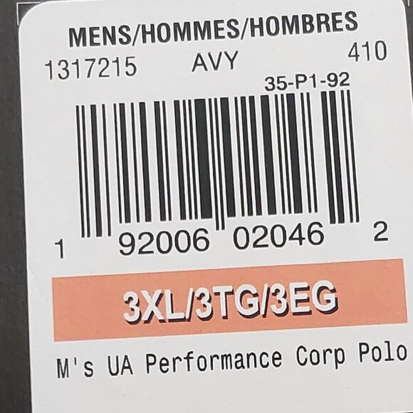 NWT Under Armour Men's 3XL Performance Corp Polo Shirt Navy Blue  4-Way Stretch - Picture 9 of 9